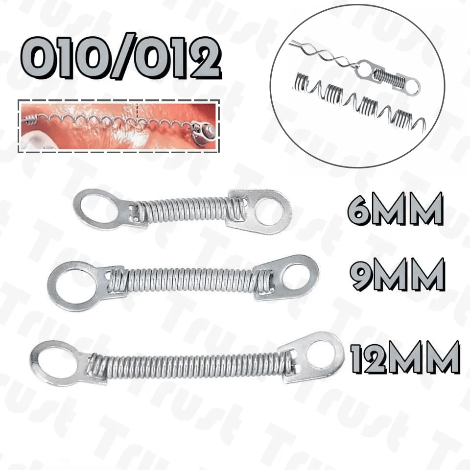 10 Pack Dental Orthodontic Closed Coil Spring NITI 010/012 Medium Force Spring 6/9/10MM High Quality Durable Orthodontic Springs