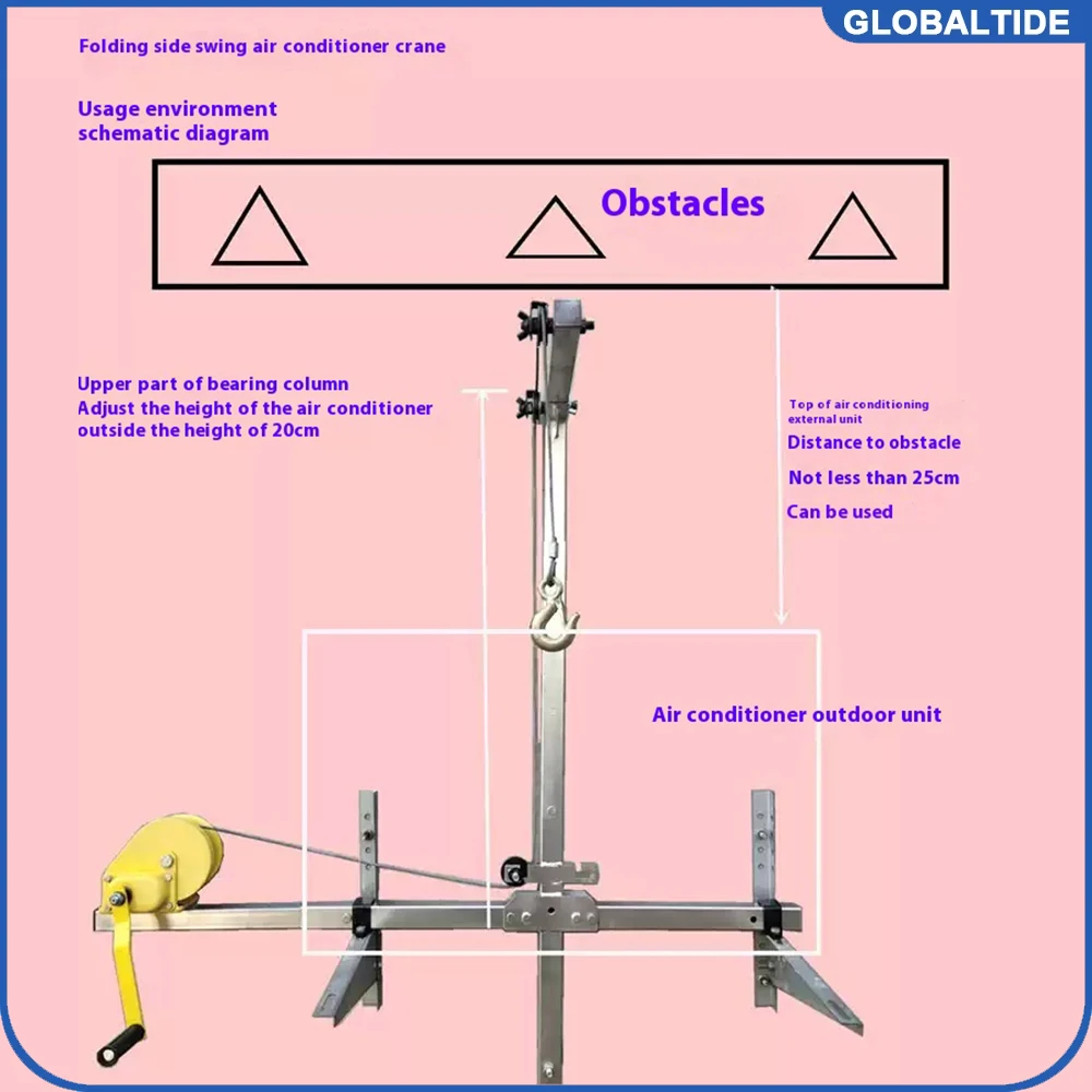 أداة رفع تكييف الهواء كرنك اليد كرين رفع قوس اليدوي ونش الجمعية آلة رفع مكيف الهواء #1