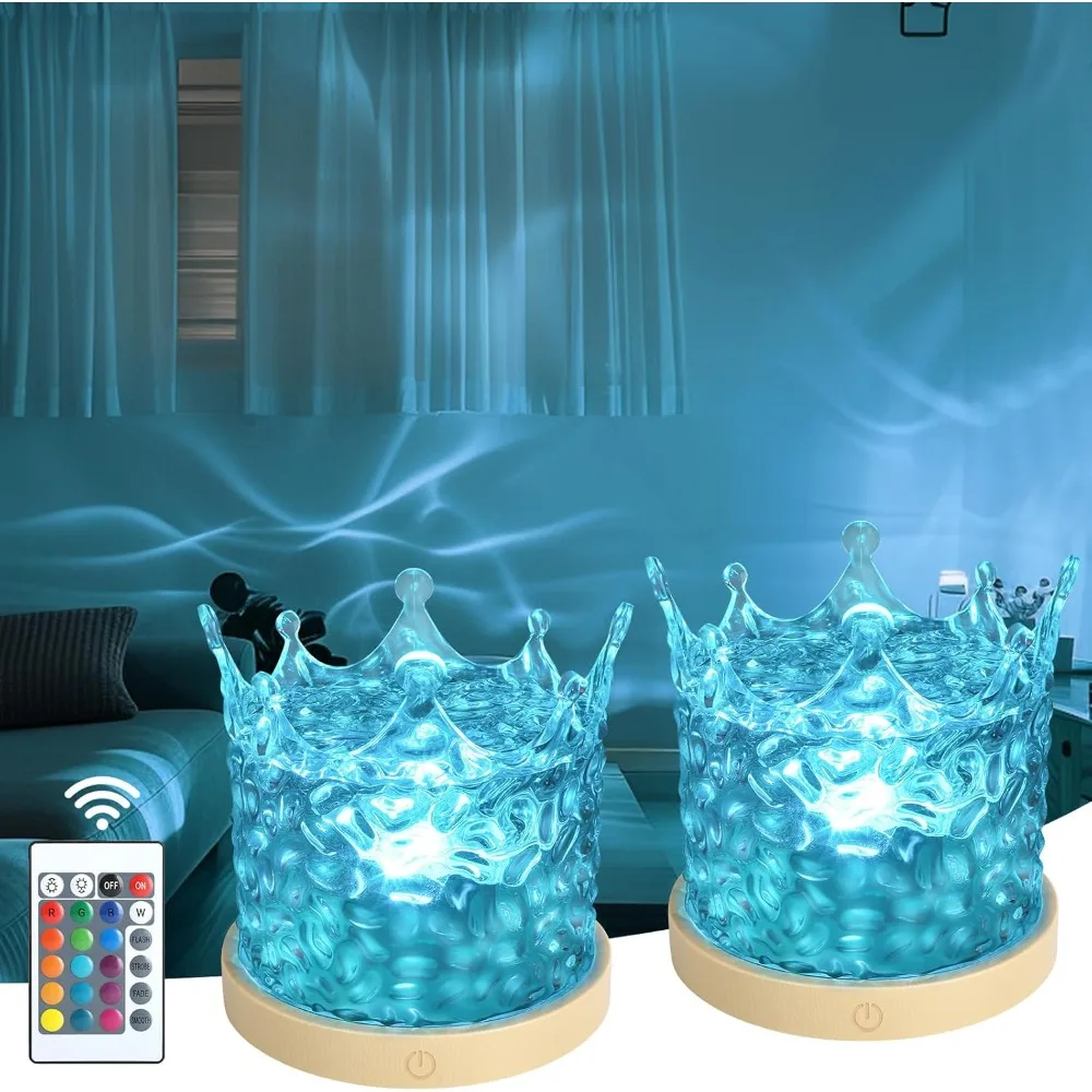 

2 Pack Northern Llights Ocean Wave Projector,16 Colors Gradual Rotating Flame Water Lamp,Wave Night Light with Remote Control &