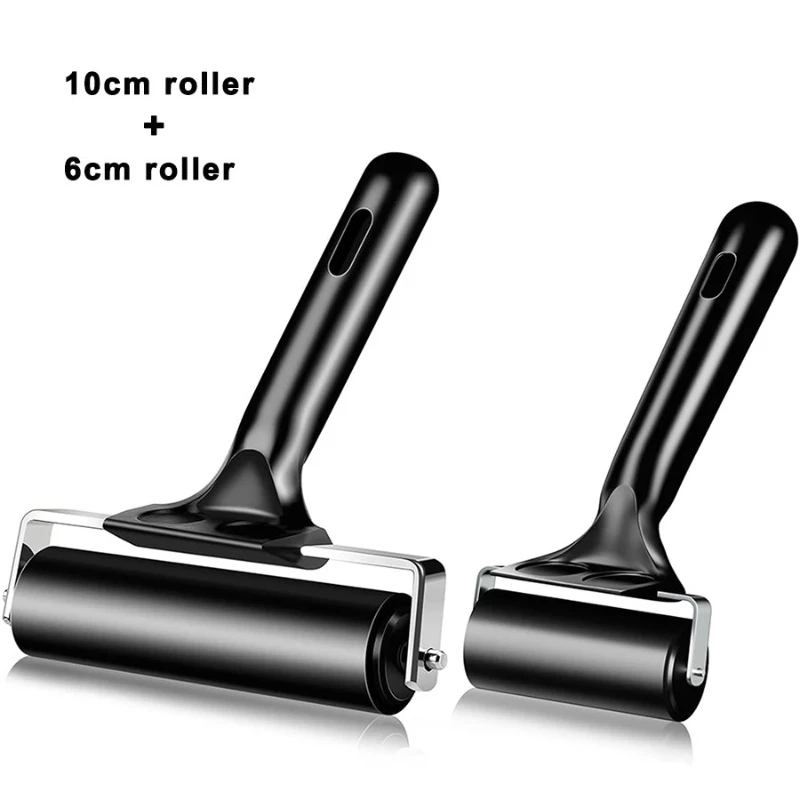 Rubber Roller for Flooring Installation 10/6cm Brayer Glue Roller Boat Flooring Install Printmaking Painting Stamping Wallpaper
