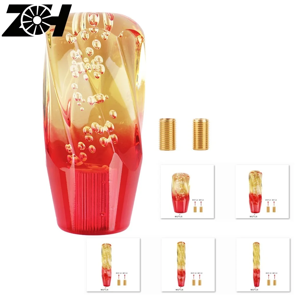 10 15 20 25 30cm Car Yellow Red Crystal Resin Gear Shift Knob Bubble AT MT Auto Manual Stick Gear Shifter Stick Gear Shift Knob