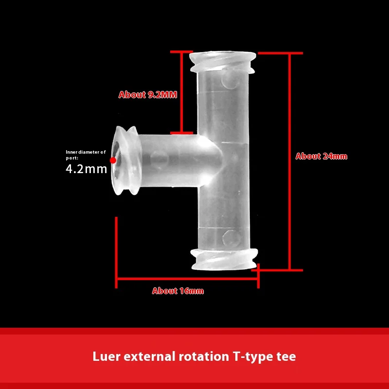 PP Ruhr rosca externa rotativa directa curvada en forma de L a través del adaptador experimental Ruhr de tres vías en forma de T