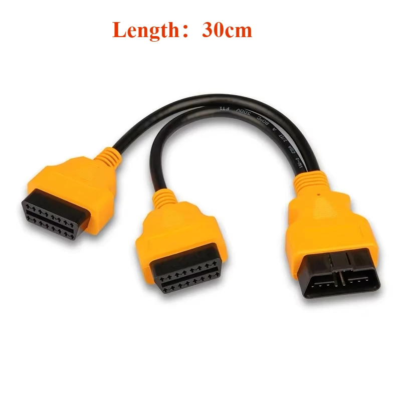 OBD2 Y-Cable Adapter - Male to Dual Female OBDII Splitter & Diagnostic Extension Cable