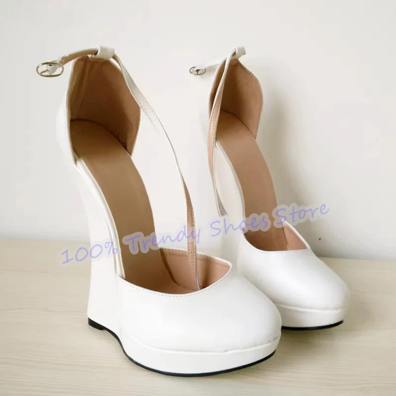 

18Cm Super High Heel Wedges Women Buckle Strap Pumps Sexy Pole Dance Party Dress Shoes Chunky Platfrom Lady Summer Sandals