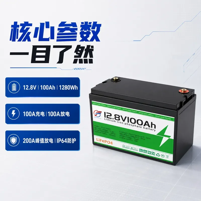 for Spot 12V 100AH Lithium Iron Phosphate Battery Pack RV Outdoor Energy Storage LiFePO4 Battery