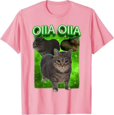 مضحك Oiia Oiia القط ميمي Oiiai Oiiiai القط تي شيرت لطيف الاستيقاظ الجرافيك الزي عاشق المرأة موضة تي شيرت