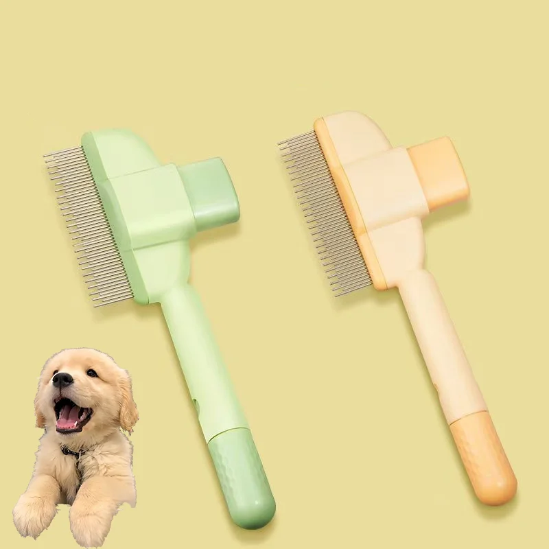 Peine de autolimpieza para mascotas, artefacto de pelo flotante, pelo largo, fila especial, eliminación de nudos