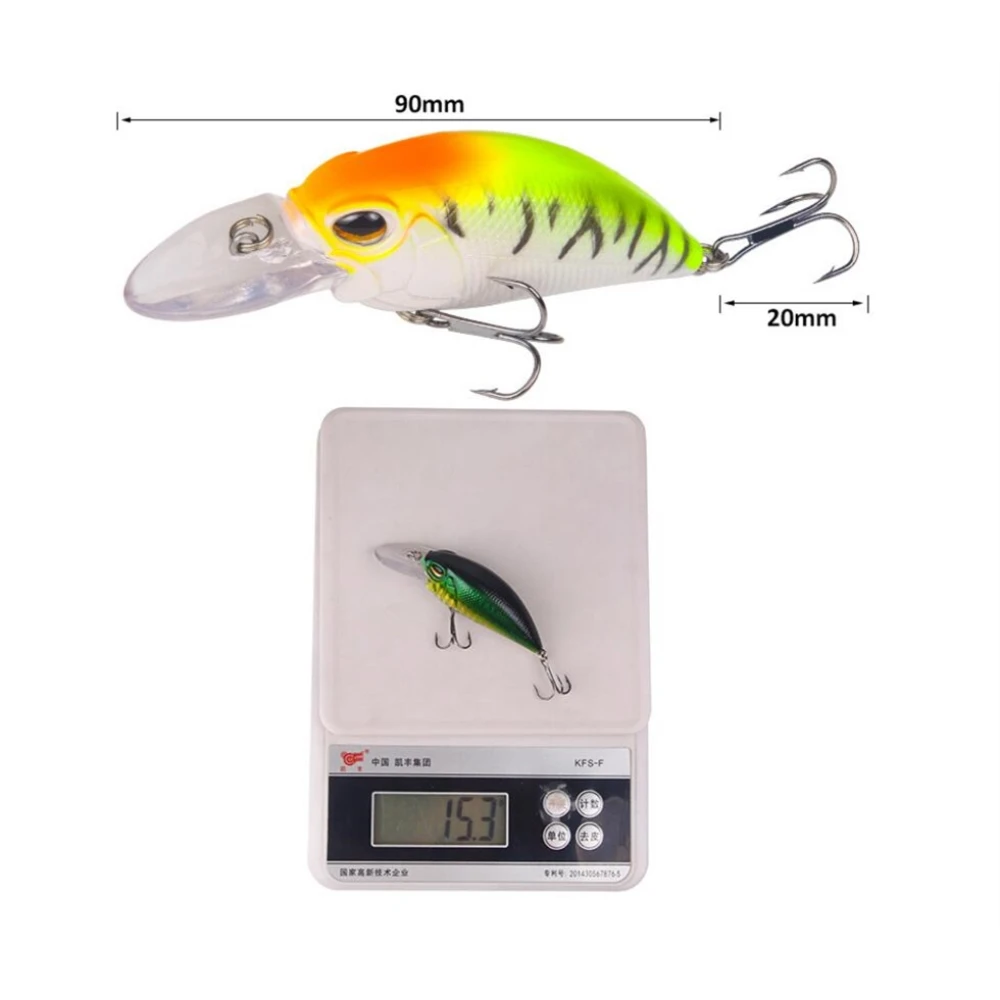 1Pcs Crankbait Fishing Lures 15.3g 9cm Minnow Hard Artificial Plastic Bait Bass Wobblers 3D Eyes Pesca Pike Fishing Tackle