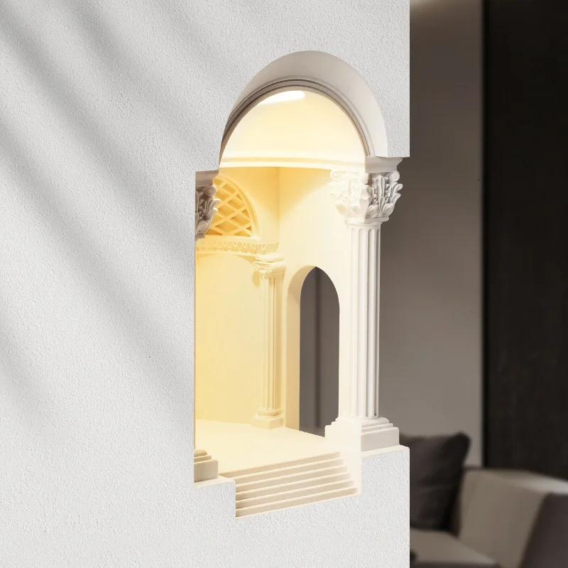 Designer Creative Gypsum LED Wall Lamps Artistic Atmoshere Decorative Sconces Living Room Aisle Hotel Embedded Background Lights