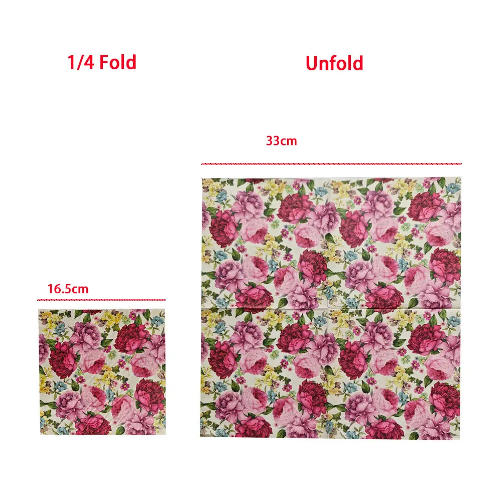 Colourful Printed Napkins Creative Plate Bone Bart Floral Square Paper Napkin Party Wedding Restaurant Paper Placemats 20pcs/pa