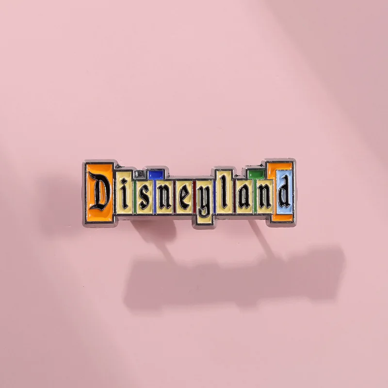 Disneyland Letter Enamel Pins Creative Fans Backpack Bag Clothes Hat Accessories Gifts for Friends Brooches Badges Collection