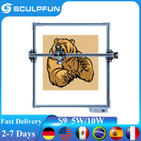 SCULPFUN S9/S9 PRO Laser Engraver 5W/10W CNC Laser Cutting and Engraving Machine 410x420mm Work Area Ultra-thin Laser Printer