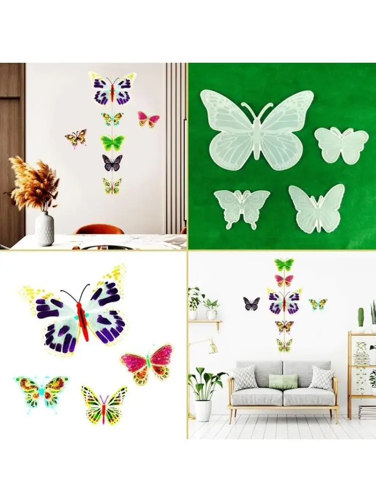  4 Pcs Silicone Wall Hanging Keychain Mold With Hole Keyring Pendant DIY Craft