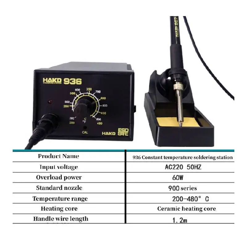 936 Electric Soldering Iron Station ESD Constant Temperature Adjustable Household Maintenance DIY Welding Tools 907 Handle