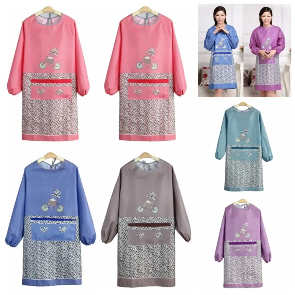 1Pc Korea Version Long Sleeve Apron Waterproof Oil-Proof Long Sleeves Cooking Apron Home Baking Coffee Shop Cleaning Tools