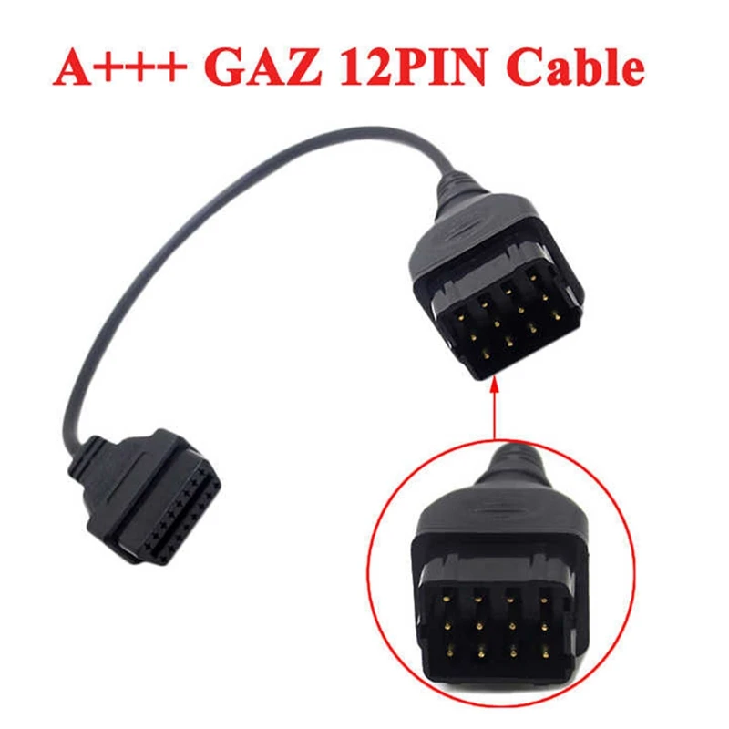 Diagnostic Cable OBD2 Connector 12 Pin to 16 Pin Adapter Car Accessories Extension for Renault