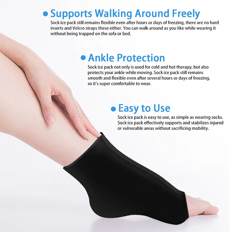 EstherQueen Hot & Cold Ankle Gel Ice Pack for Heel Pain,Plantar Fasciitis,Achilles Tendinitis,Sprain,Sports Injuries