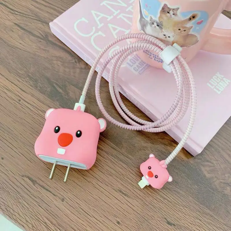 New Anime Kawaii Zanmang Loopy Suitable for Apple Charger Protective Cover Loopy Cartoon Mobile Phone Accessories Decoration