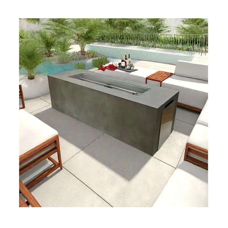is-High Quality Corten Steel Outdoor Gas Fire Pit Large Rectangular Fire Pit Natural Gas&