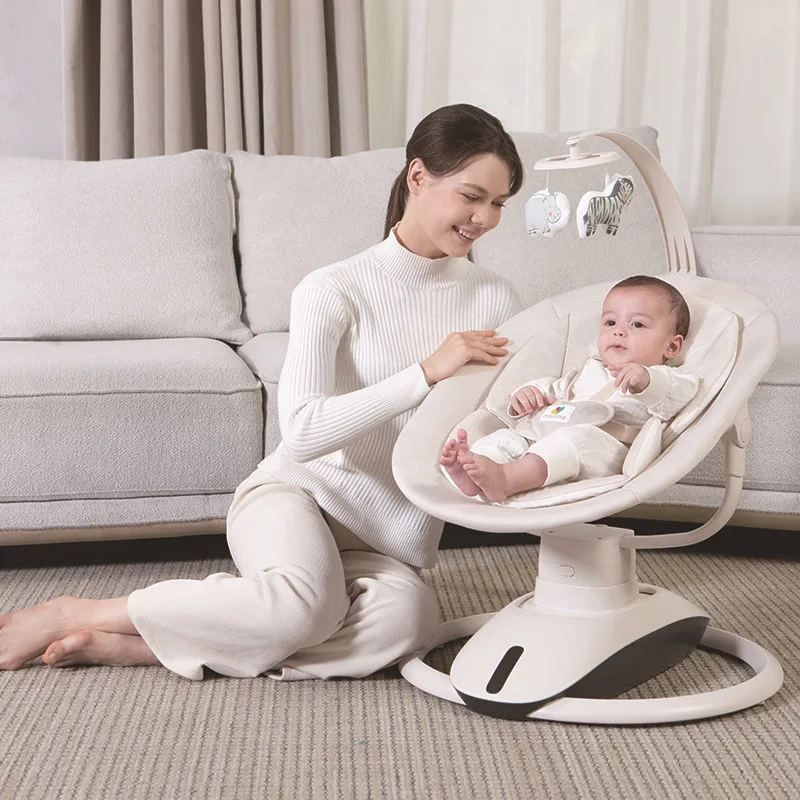 

Baby Rocking Chair Electric Multi-Function : 360° Rotating, Timer, and Music Cradle for Newborns