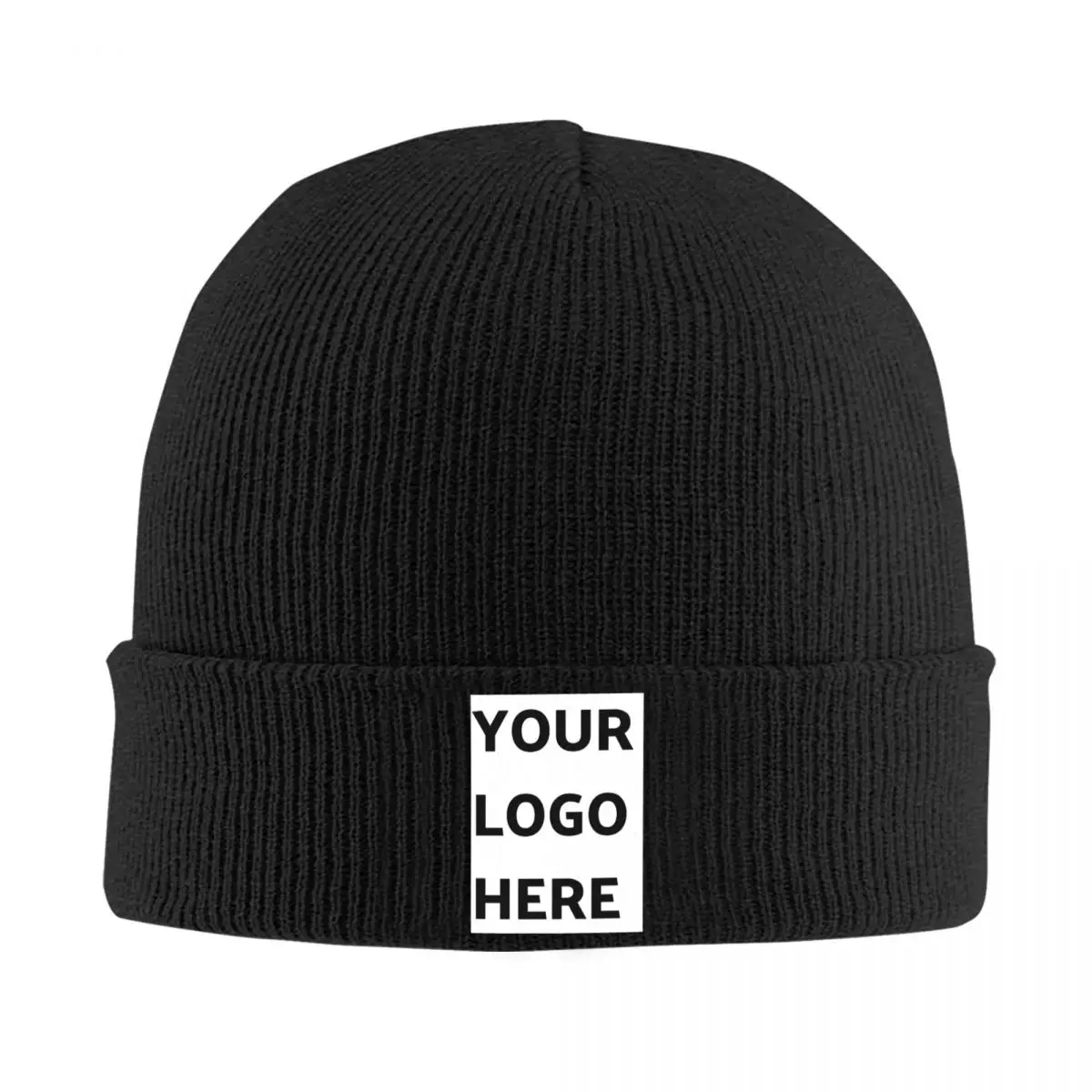 Designer Your Logo Here Text Based IT Classic Bonnet Hats Knitted Hat Adult Unisex Vintage Warm Soft Beanie Hats Winter Caps