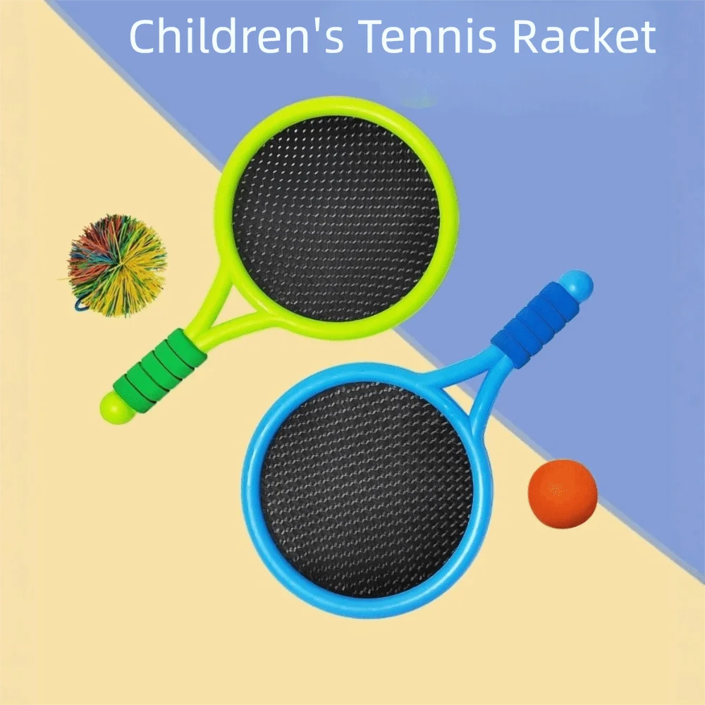 Set di racchette da badminton con manico comodo Palline da tennis antiscivolo Giocattoli per bambini da badminton Portatili facili da impugnare