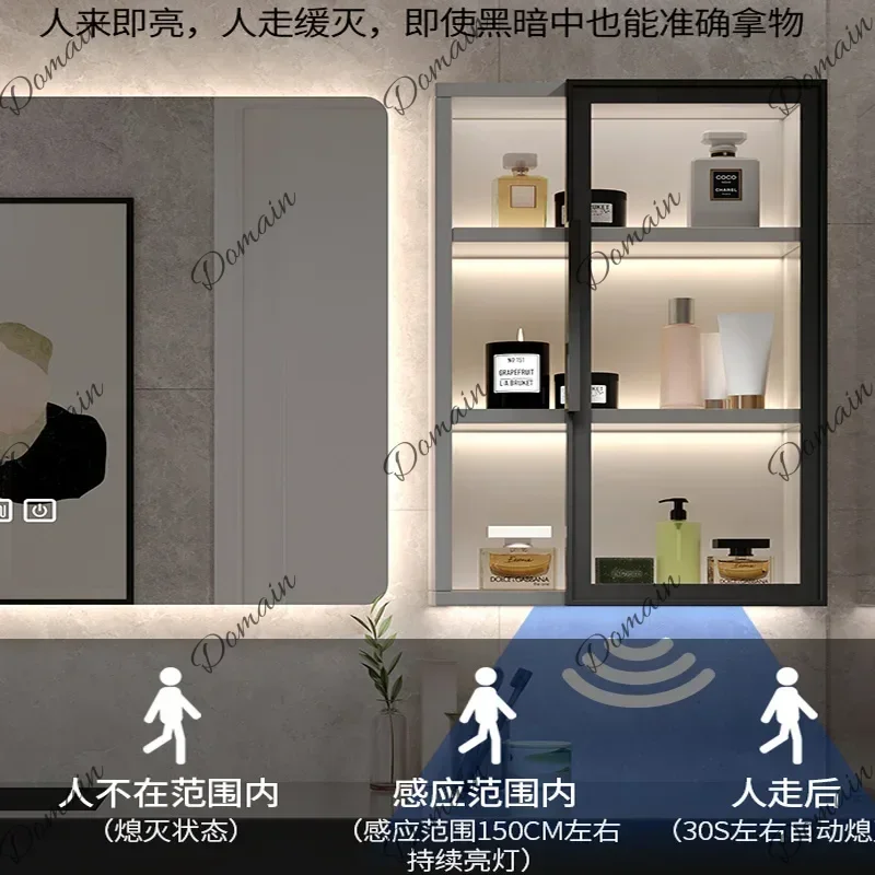 6XY New Light Luxury Slate Bathroom Cabinet Intelligent Induction Mother-in-law Washbasin Wash Toilet Solid Wood Wall Mounted So