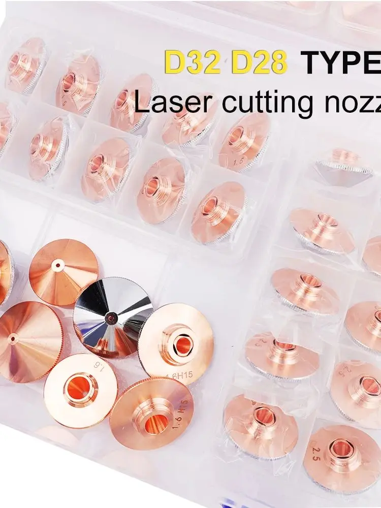 10 SZT. Dysze Laserowe D28 M11 D32 M14 Jednowarstwowe Dwustronne Chromowane Dysze Tnące do Maszyn Tnących Laserem BOCHU Raytools Bodor — 2