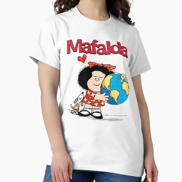 Mafalda Fan Gift T Shirt Four Grid Multiple Expressions Comic Graphic Unisex Soft Cotton Crew Neck Casual Tops