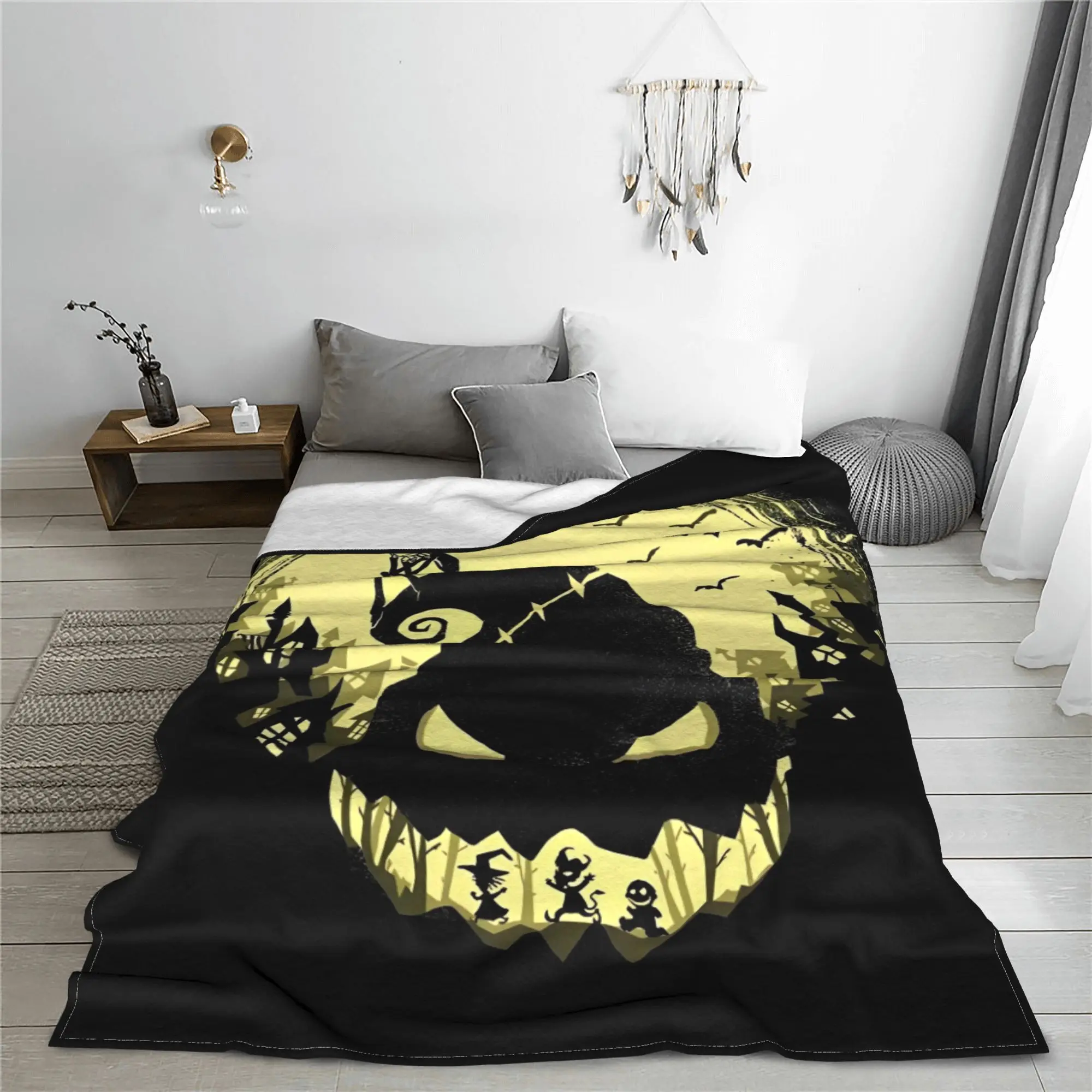 Oogie Boogie The Nightmare Before Christmas Blanket Cover Flannel Cartoon Super Warm Throw Blankets Travel Couch Rug Piece