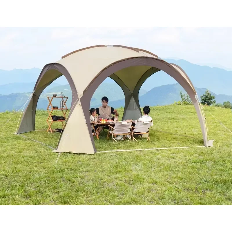 Rainproof Full Sunscreen Black Rubber Dome Canopy Tent for Overnight Camping Tarp Camping Equipment