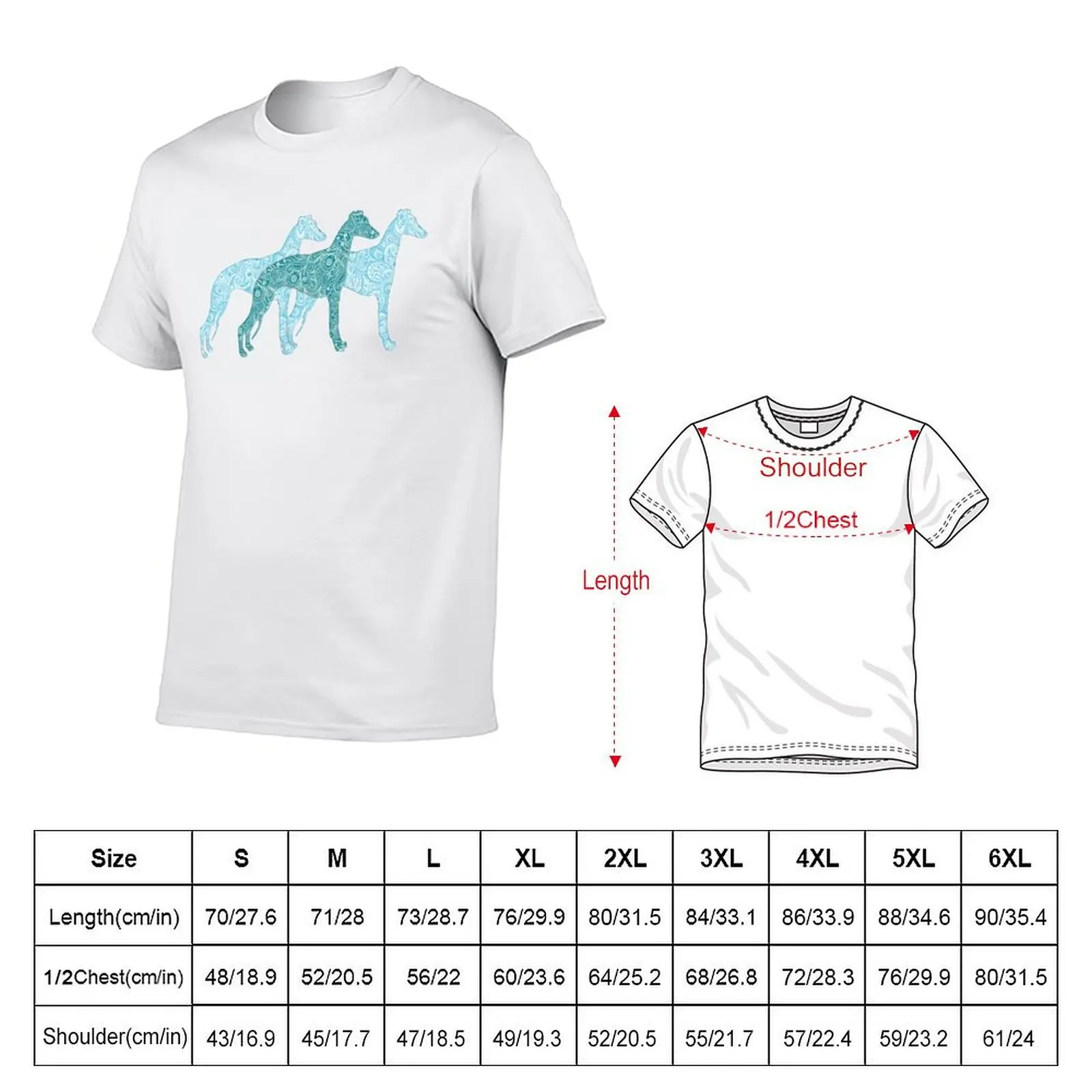 Paisley whippet trilogy T-Shirt Plus Size Simple Casual Top