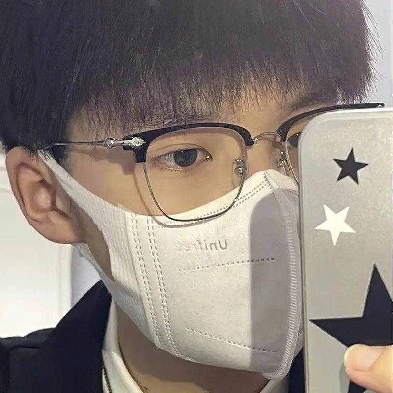 Designer Vintage Square Anti-blue Light Glasses For Women Men Retro Metal Half Frames Office Computer Goggle Eyeglasses