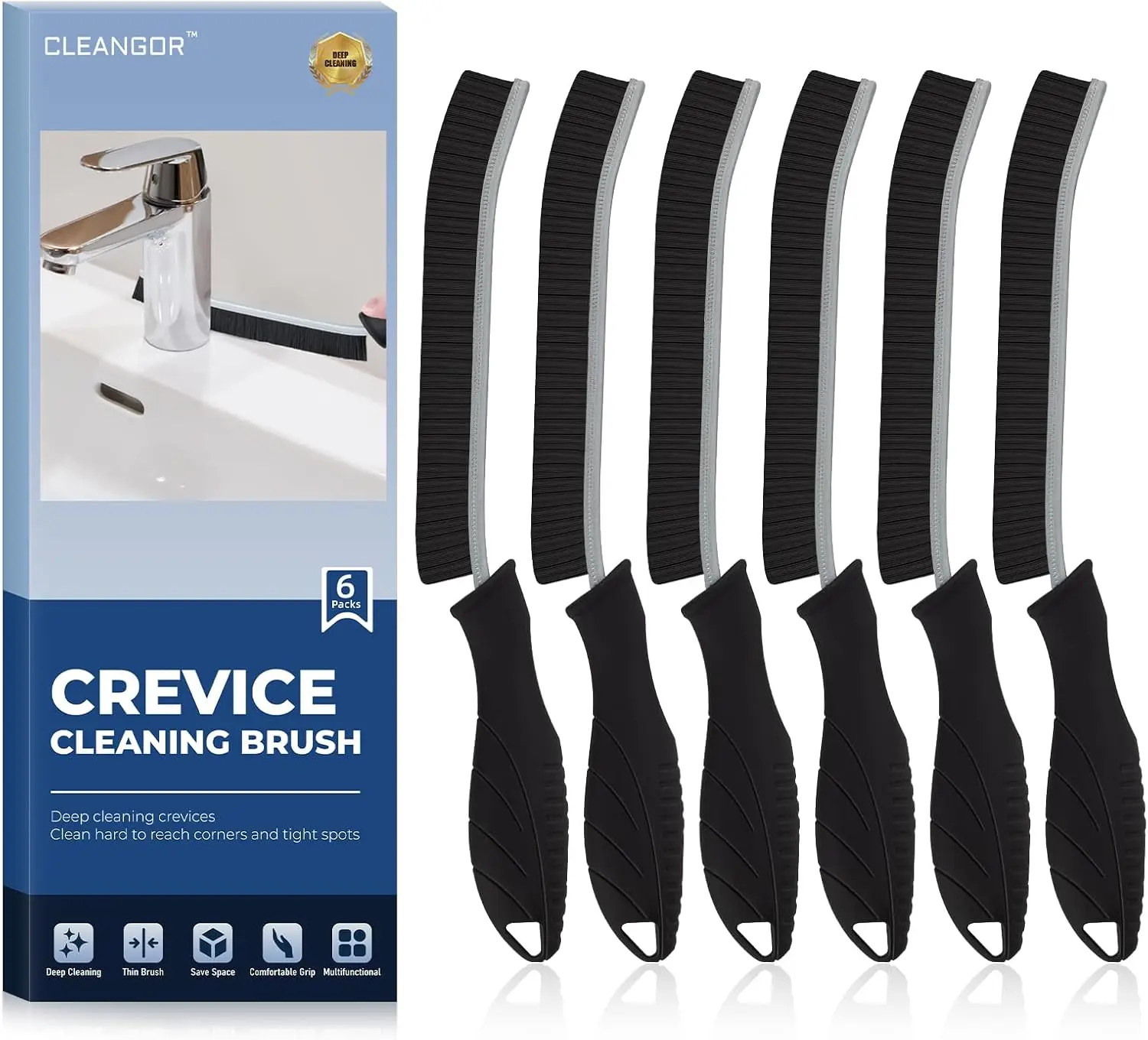 

Crevice Cleaning Brushes, Cleaner Scrub Brush Tool for Hard to Reach Tight Space, Home Essentials