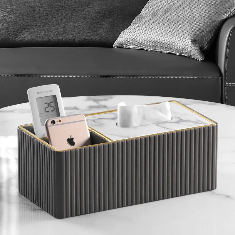 Tissue Box, Living Room Paper Drawer, Desktop Multifunctional Remote Control Storage Box