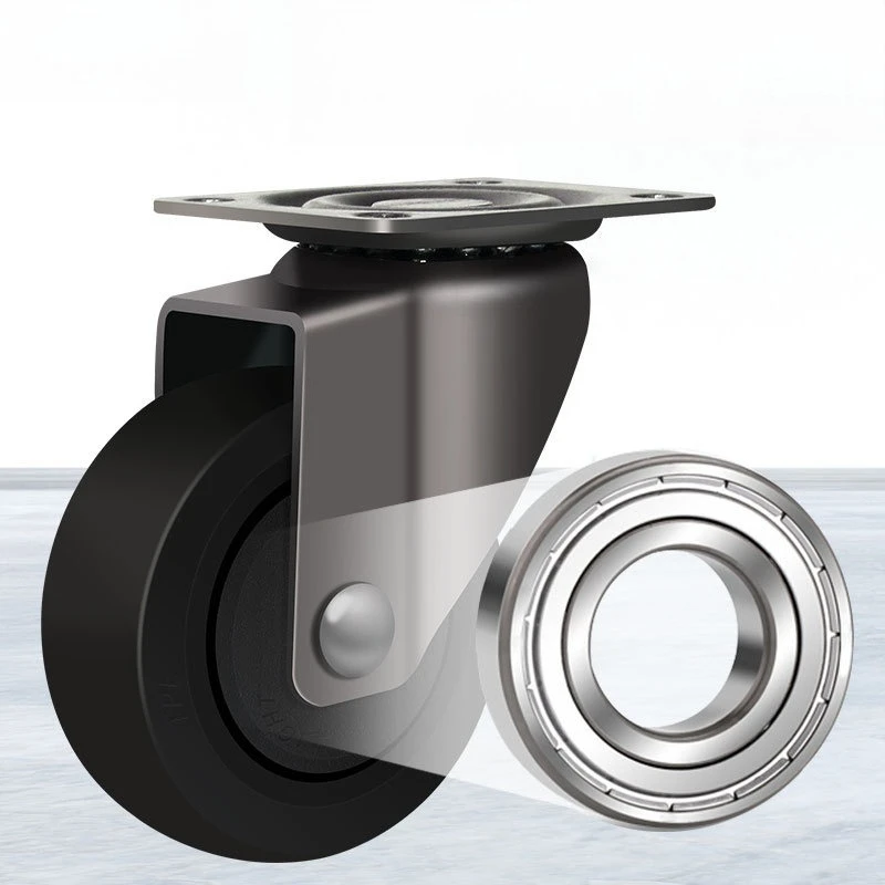 4pcs 1-inch swivel casters with brake, silent, rubber wheels, small wheels, load-bearing, corner wheels, steering wheels