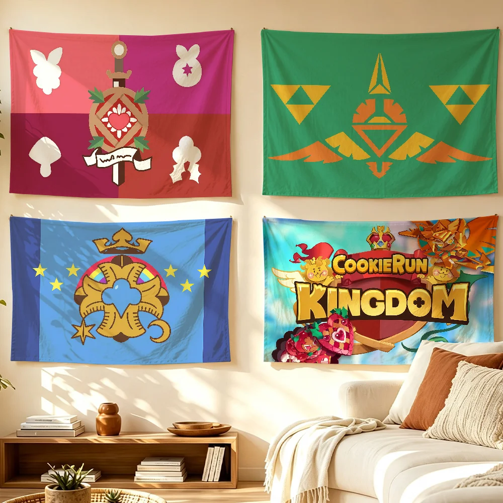 Game CookieRun K-Kingdom Flag Banner For Sports Matches Games Parade Rally Holiday Festival Backyard Balcony Club Bar Decor