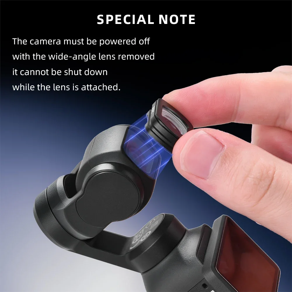 BRDRC Magnetischer Weitwinkel-Objektivfilter für DJI OSMO Pocket 3 4 Zubehör HD Optisches Glas Objektiv Erweitert das Sichtfeld – Detail 11