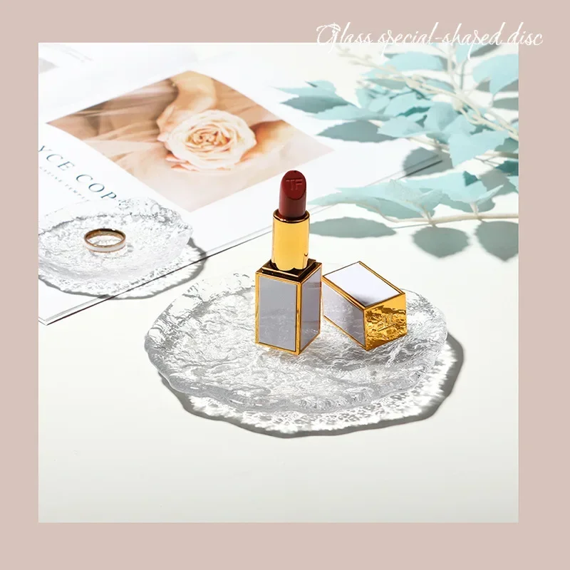 ไม่สม่ําเสมอแผ่นแก้วการถ่ายภาพพื้นหลัง Props เล็บเครื่องประดับถาด Fotografia Photo backprops