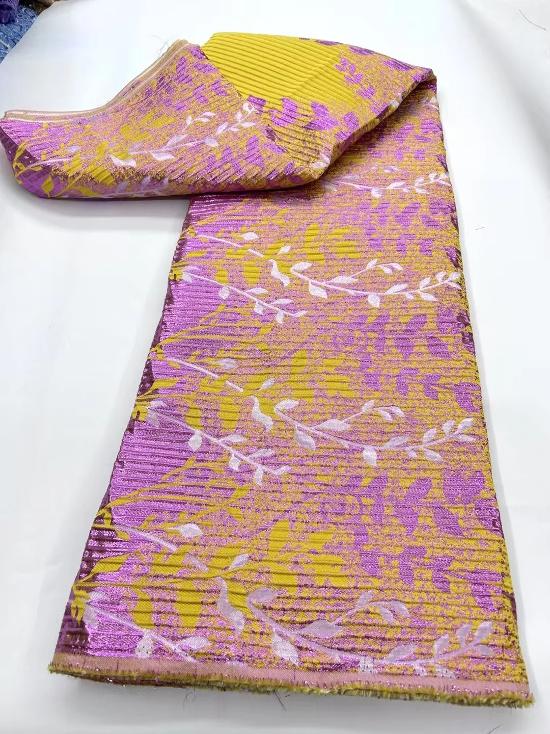 

French African Brocade Lace Fabrics 2025 High Quality Nigerian Jacquard Lace for Sewing Women Party Dresses VHD6310