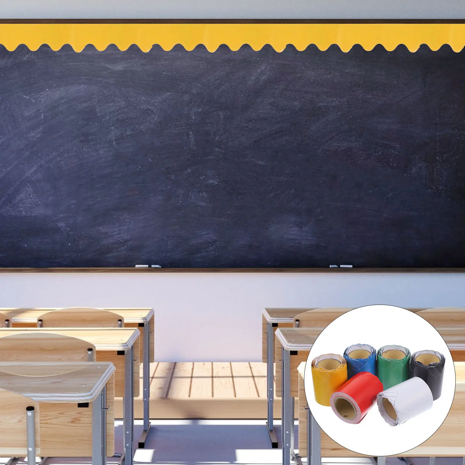 

6 Rolls Classroom Bulletin Board Border Decorative Border Trim Wear-Resistant for Bulletin Board Decoration Festival Use