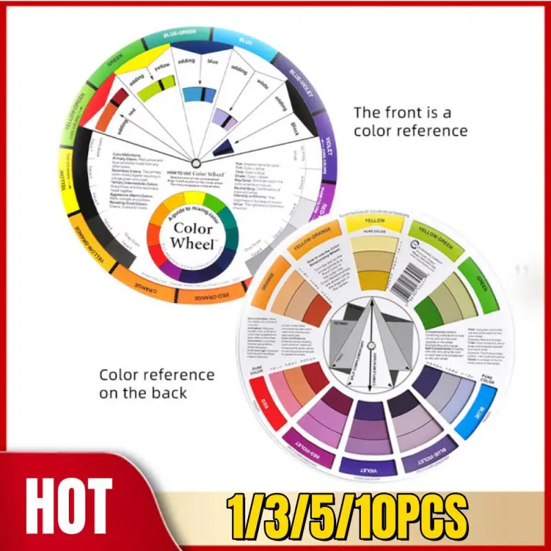 Pocket Color Wheel, Artist Pigment Paint Color Mixing Guide Palette Wheel Matching Chart Board Mix Color Selection Tool