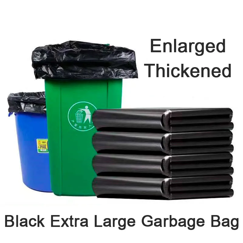 

10PCS Black Extra Lining Large Garbage Bag Disposable Sanitation Classification Household Shopping Mall Property Garbage Bag