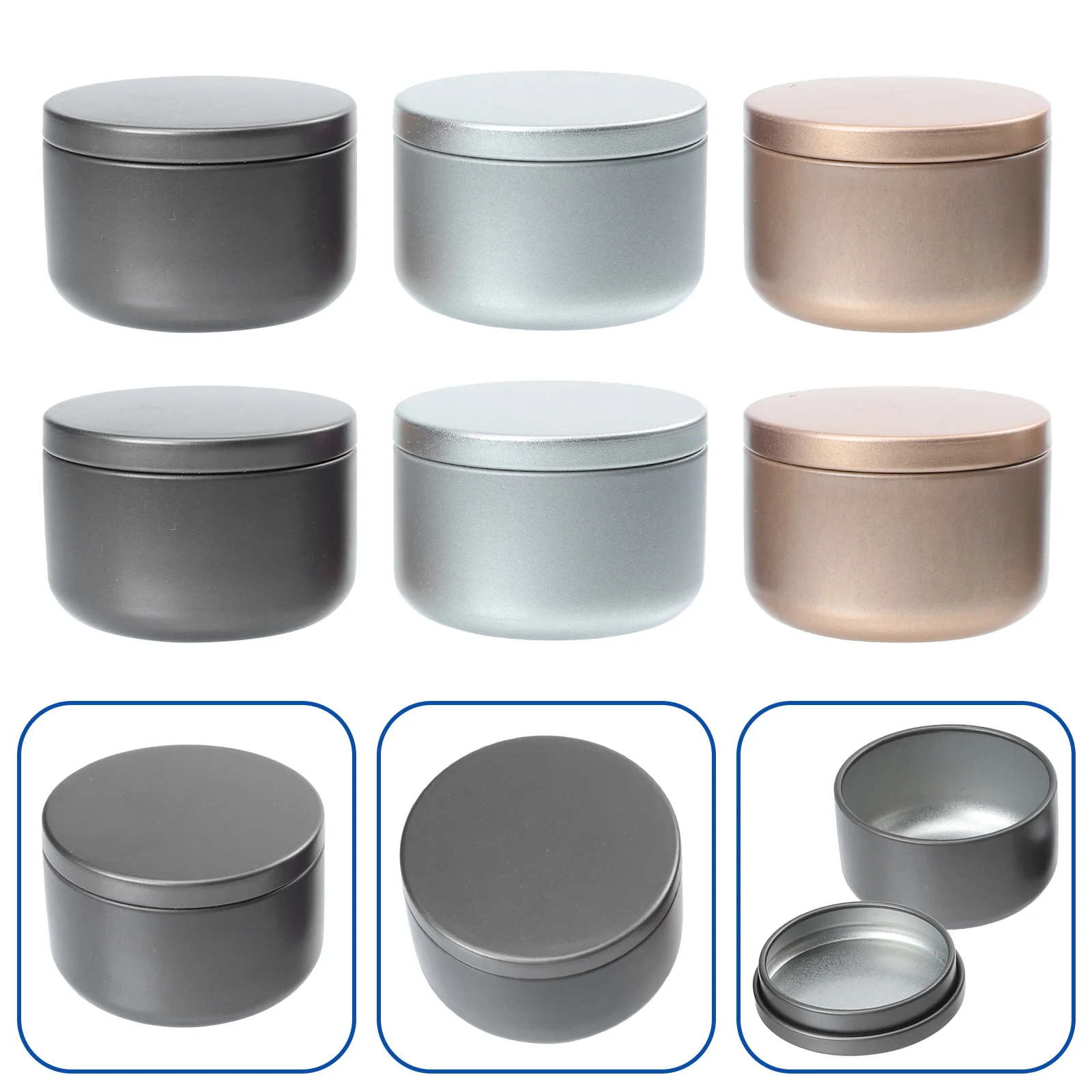 

12 Pcs Round Tea Small Candy Coffee Pod Maker Leaves Canister Storage Supply Jar Container Tinplate