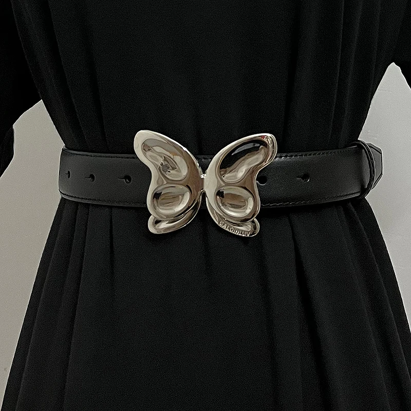 المرأة المدرج موضة فراشة جلد طبيعي فستان Cummerbunds الكورسيهات حزام أحزمة الديكور حزام ضيق TB2984