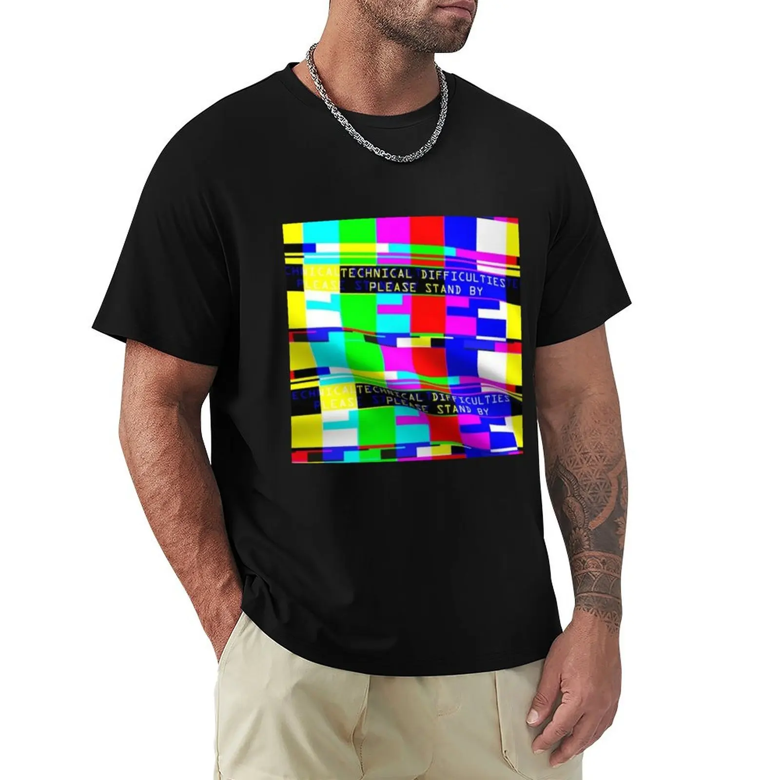 

SMPTE Standard Definition Television Color Bars Slim Fit . Technical difficulties please stand by . Tv colours bars T-Shirt