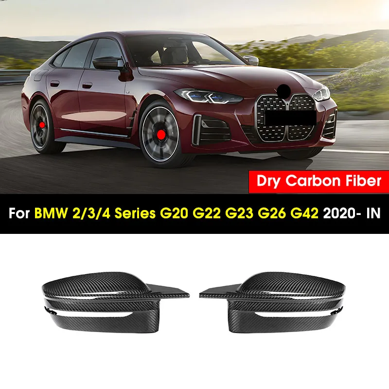 

Dry Carbon Fiber Rearview Mirror Covers Cap For BMW 2/3/4 Series G20 G28 G22 G23 G26 G42 2020- IN Replacement Side Mirror Case