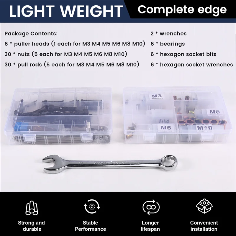 A04G-Rivet Nut Pulling Tool Rivet Nut Gun Drill Adapter Tool Rivet Nut Tightening And Fixing M3 M4 M5 M6 M8 M10 Rivet Tool