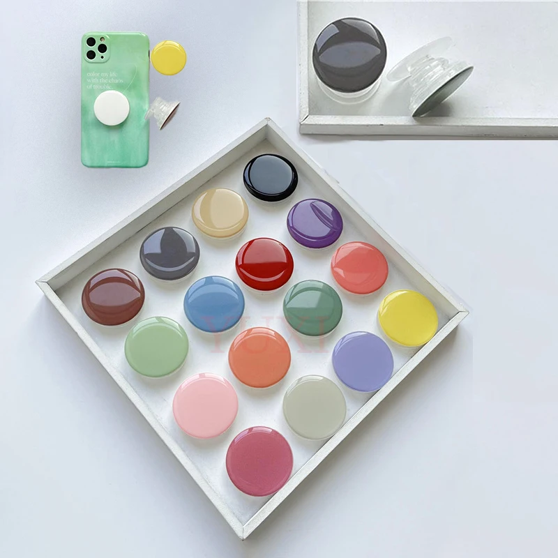 

YUXI 1PCS Transparent Solid Color Macaron Droplet Phone Airbag Bracket Lazy Adjustable Desktop Adhesive For Phone Case Bracket