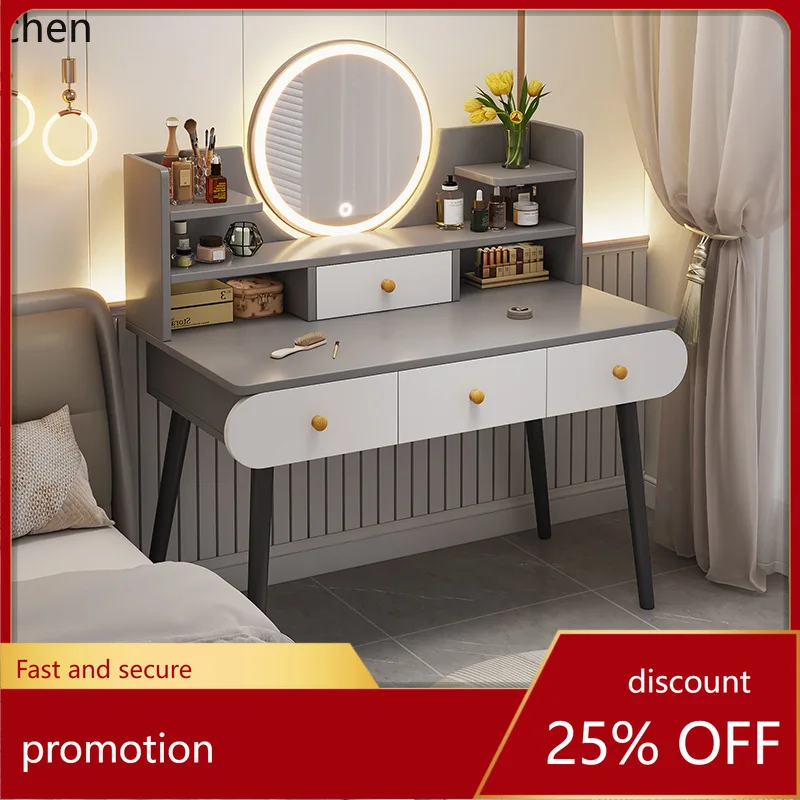 

CZ Dressing Table Bedroom Modern Simple Small Apartment Master Bedroom Desk Storage Cabinet Integrated Makeup Mirror Table